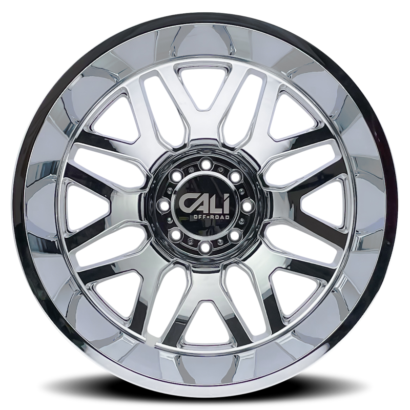 Cali Off-Road 9115D Invader Dually 22x8.25 / 8x165.1 BP / -192mm Offset / 121.3mm Hub Chrome Wheel