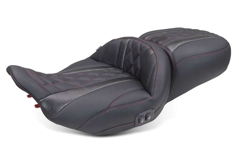 Mustang Motorcycle Mustang 23-26 Harley CVO Road Glide Street Glide Heated Deluxe Diamond ST 1pc 2Up Blk w/DC Thread