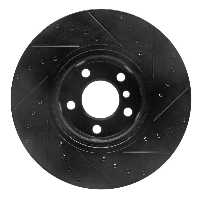 R1 Concepts R1 11-18 BMW X4 Front Left Drilled & Slotted Black Brake Rotor