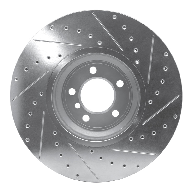 R1 Concepts R1 07-08 BMW ALPINA B7 Front Left Drilled & Slotted Silver Brake Rotor