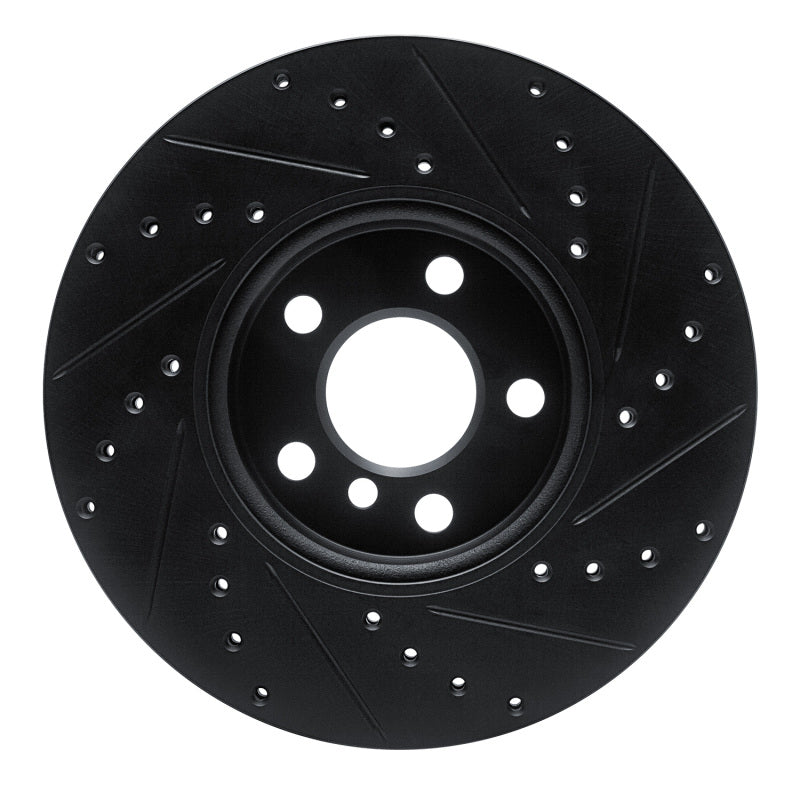 R1 Concepts R1 16-24 Mini Cooper Countryman Front Left Drilled & Slotted Black Brake Rotor