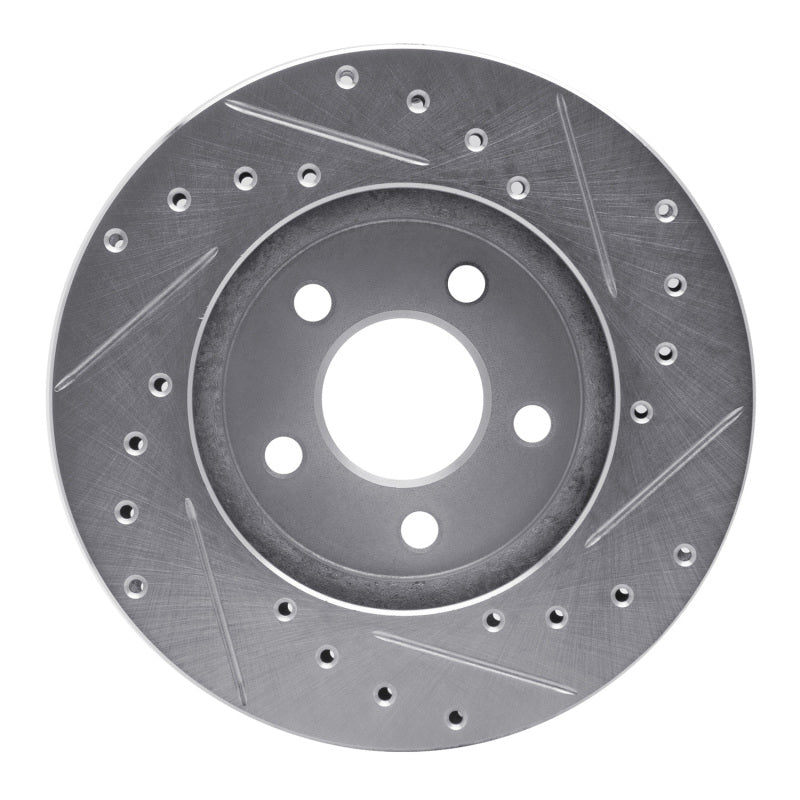 R1 Concepts R1 84-95 Chrysler LeBaron GTC & GTS Front Left Drilled & Slotted Silver Brake Rotor