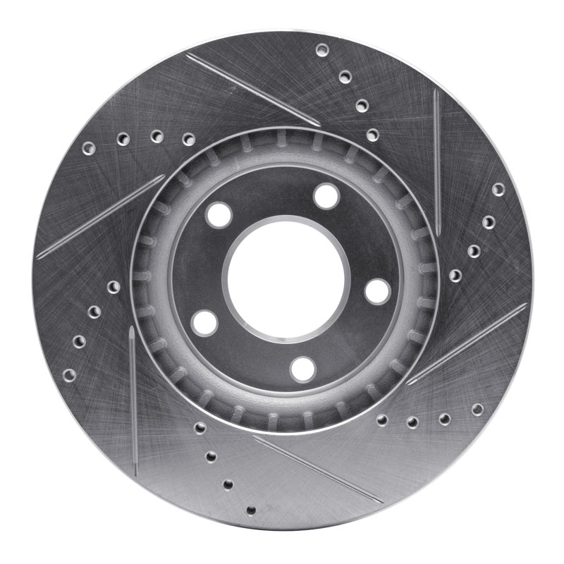 R1 Concepts R1 07-08 Ford Edge Front Left Drilled & Slotted Silver Brake Rotor