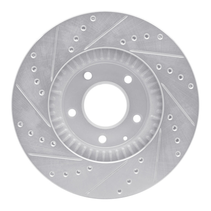 R1 Concepts R1 01-02 Mazda Millenia Front Right Drilled & Slotted Silver Brake Rotor