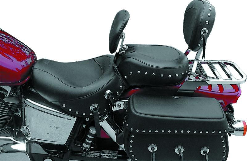 Mustang Motorcycle Mustang 00-08 Honda VT1100 Sabre,97-08 Spirit,87-97 Shadow Wide Touring 1PC Seat w/Studs - Black