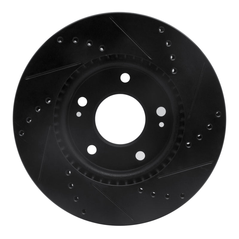 R1 Concepts R1 17-22 Hyundai Ioniq Front Left Drilled & Slotted Black Brake Rotor