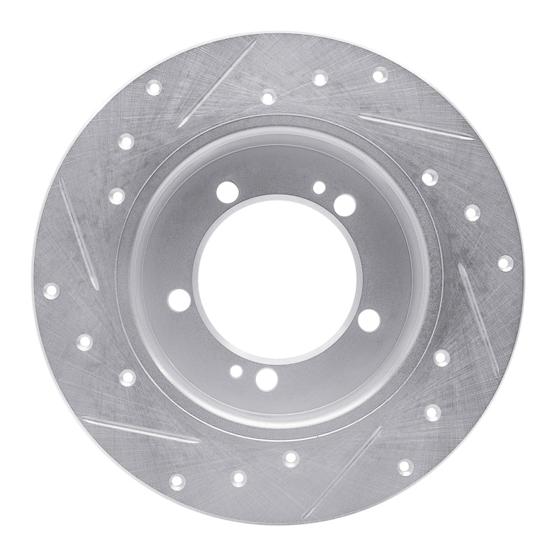 R1 Concepts R1 90-94 Eagle TALON Rear Right Drilled & Slotted Silver Brake Rotor