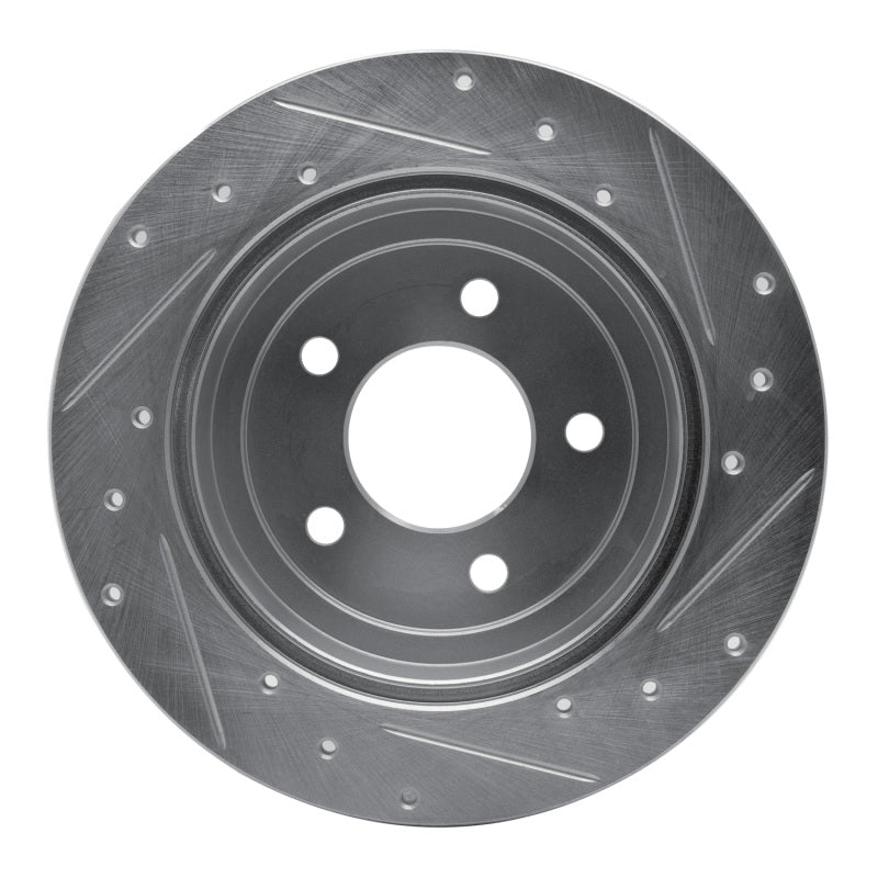 R1 Concepts R1 97-07 Chrysler Town & Country Rear Left Drilled & Slotted Silver Brake Rotor