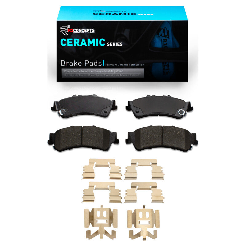 R1 Concepts R1 99-11 Cadillac Deville Rear Ceramic Brake Pads & Hardware Kit