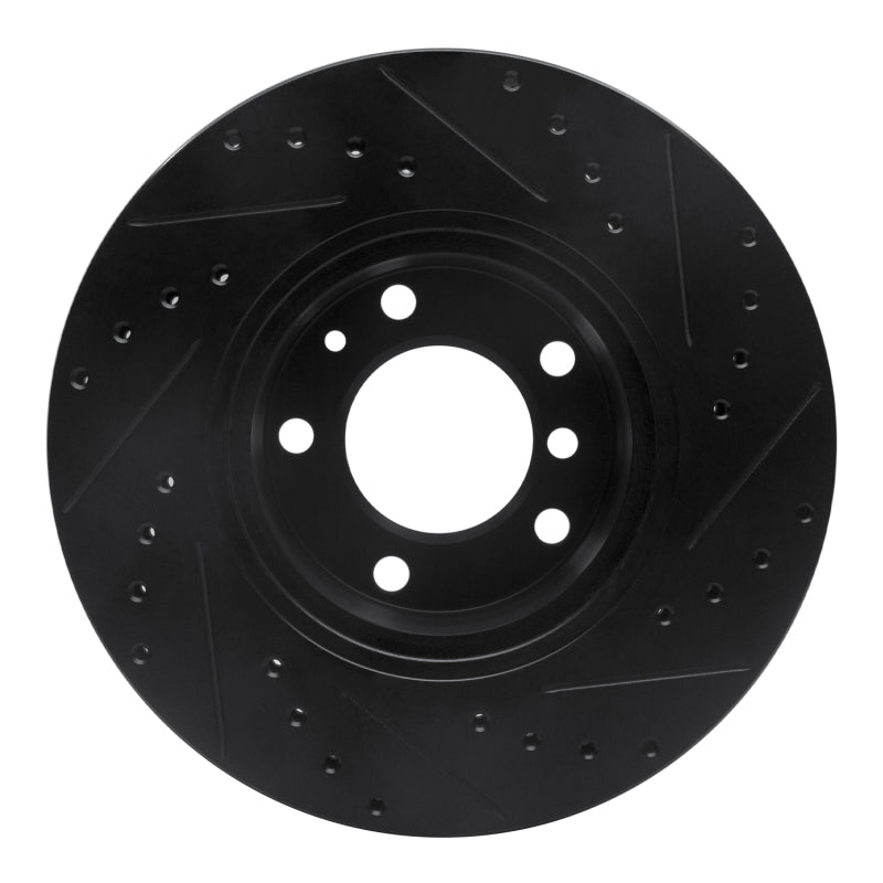 R1 Concepts R1 87-95 BMW 540I Front Left Drilled & Slotted Black Brake Rotor