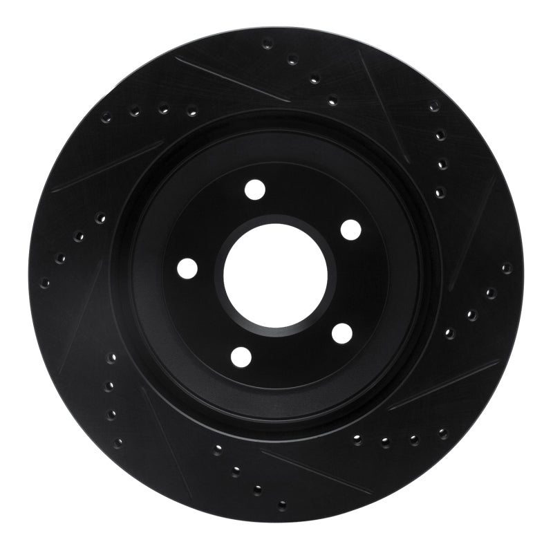 R1 Concepts R1 97-09 Cadillac XLR Right Front Drilled & Slotted Black Brake Rotor