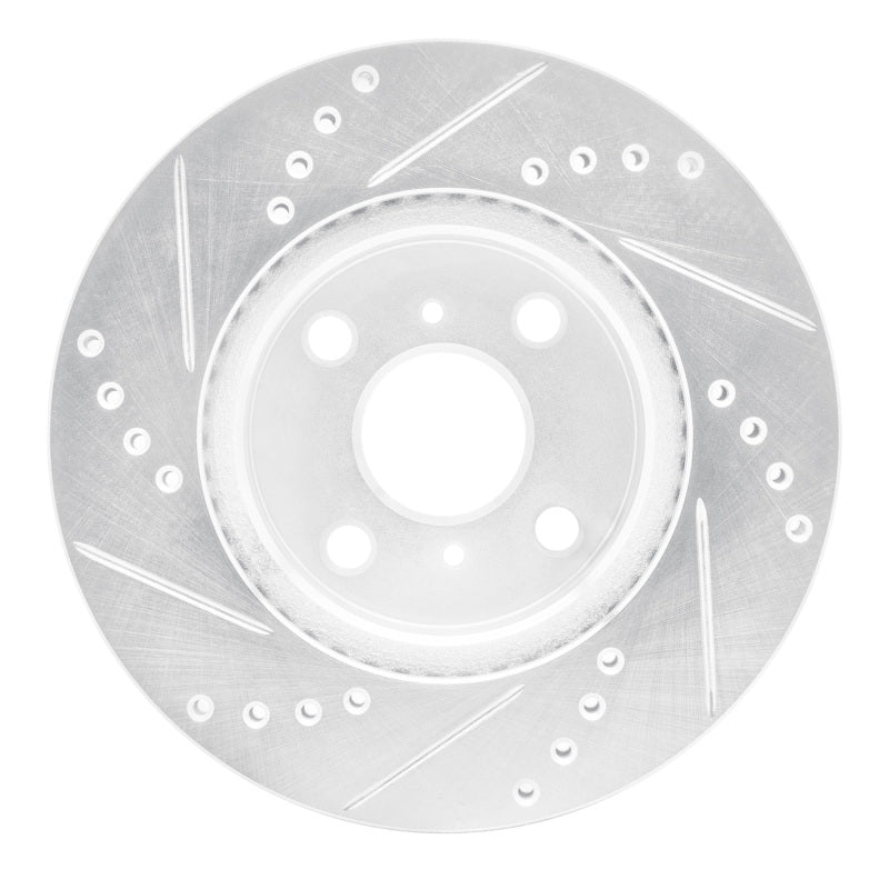R1 Concepts R1 12-15 Scion IQ Front Right Drilled & Slotted Silver Brake Rotor