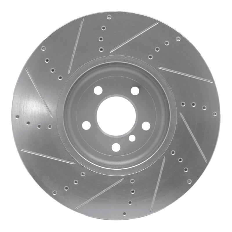 R1 Concepts R1 09-17 BMW 750I Right Front Drilled & Slotted Silver Brake Rotor