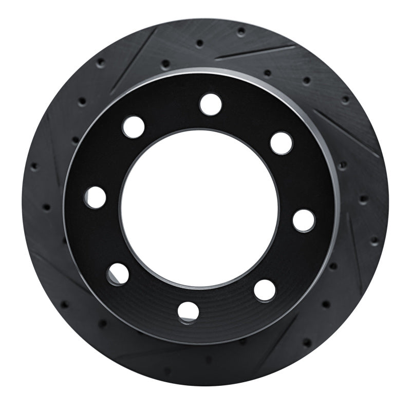 R1 Concepts R1 09-20 Chevrolet Express 3500 Rear Left Drilled & Slotted Black Brake Rotor