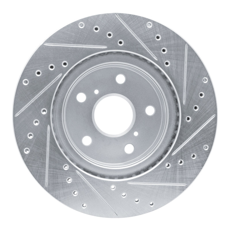 R1 Concepts R1 86-92 Toyota Supra Front Left Drilled & Slotted Silver Brake Rotor