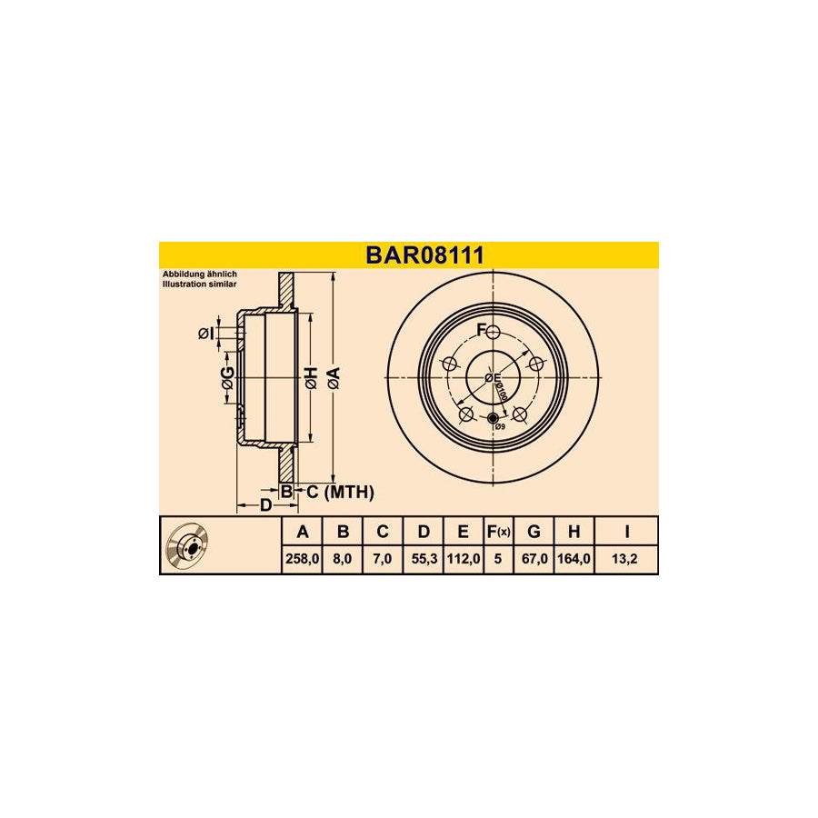 Barum Bar08111 Brake Disc