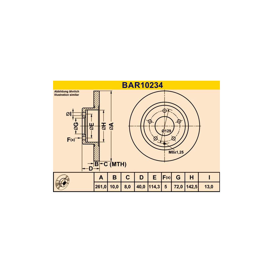 Barum Bar10234 Brake Disc