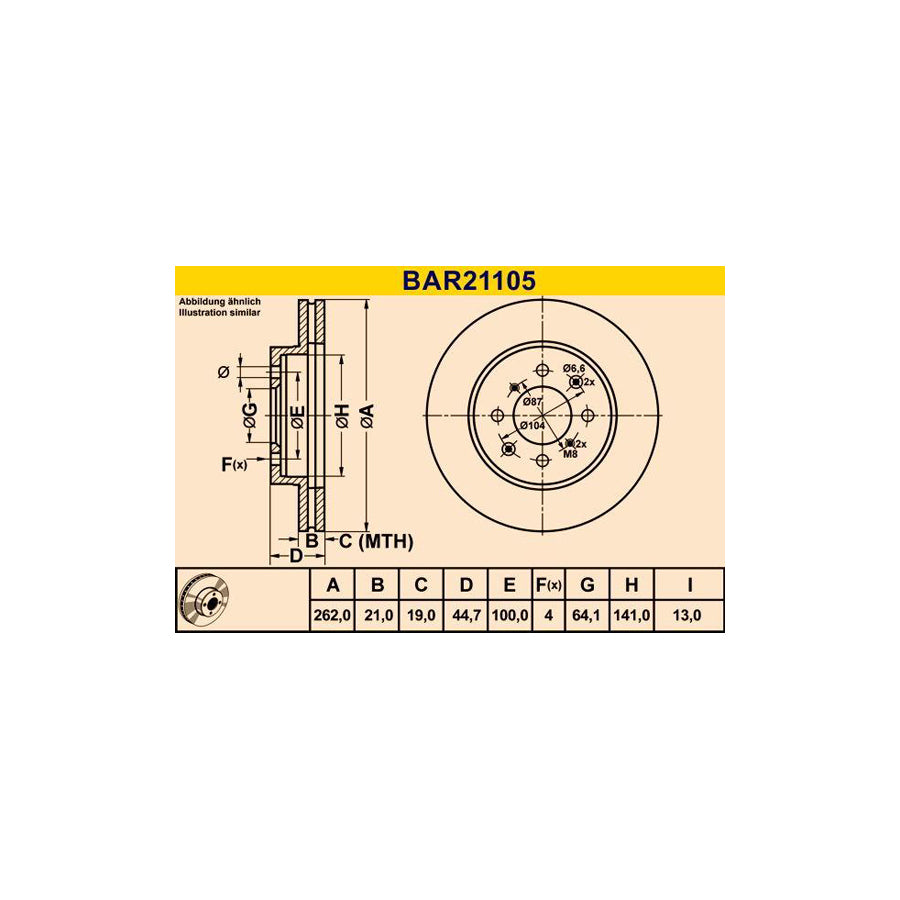 Barum Bar21105 Brake Disc