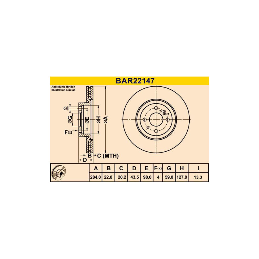Barum Bar22147 Brake Disc