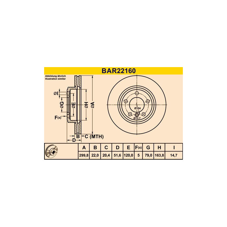 Barum Bar22160 Brake Disc