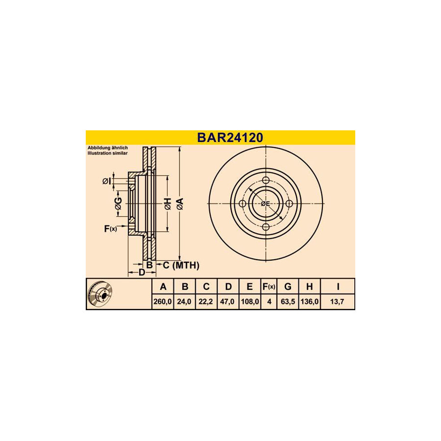 Barum Bar24120 Brake Disc
