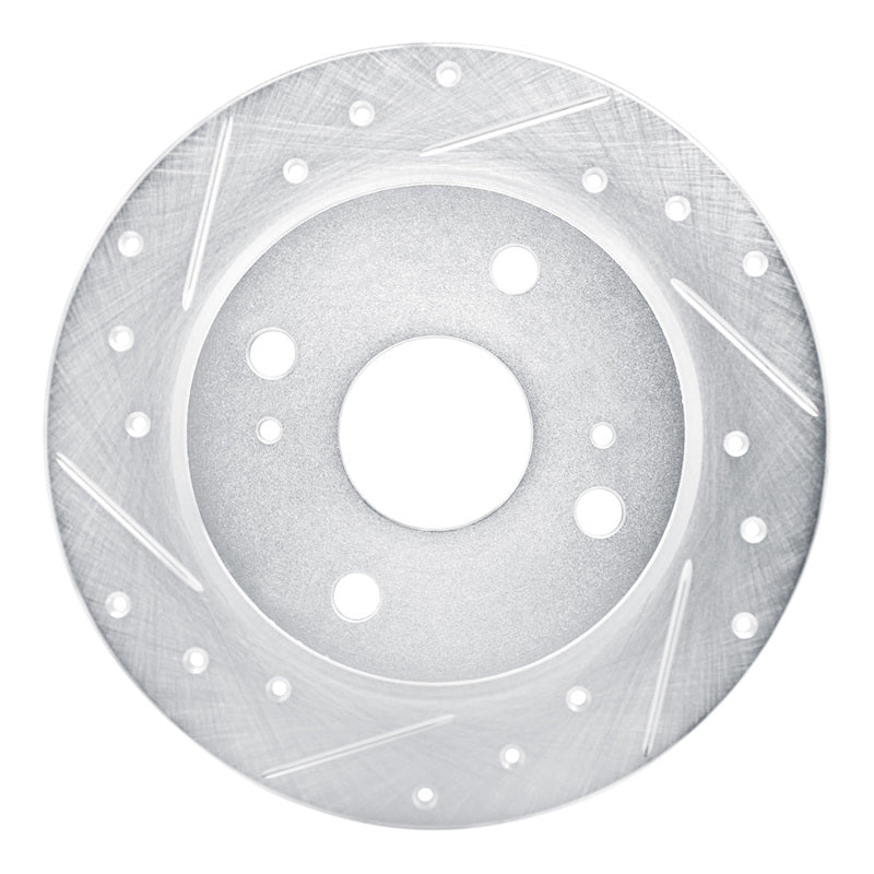 R1 Concepts R1 79-81 Toyota Celica Rear Left Drilled & Slotted Silver Brake Rotor