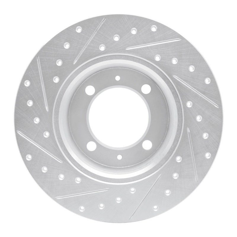 R1 Concepts R1 1981-1987 Saab 900 Front Right Drilled & Slotted Silver Brake Rotor