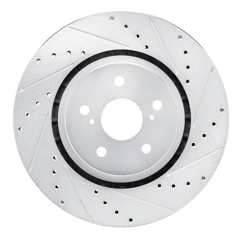 R1 Concepts R1 21-25 Toyota RAV4 Prime (Plug-in Hybrid) Front Right Drilled & Slotted Silver Brake Rotor
