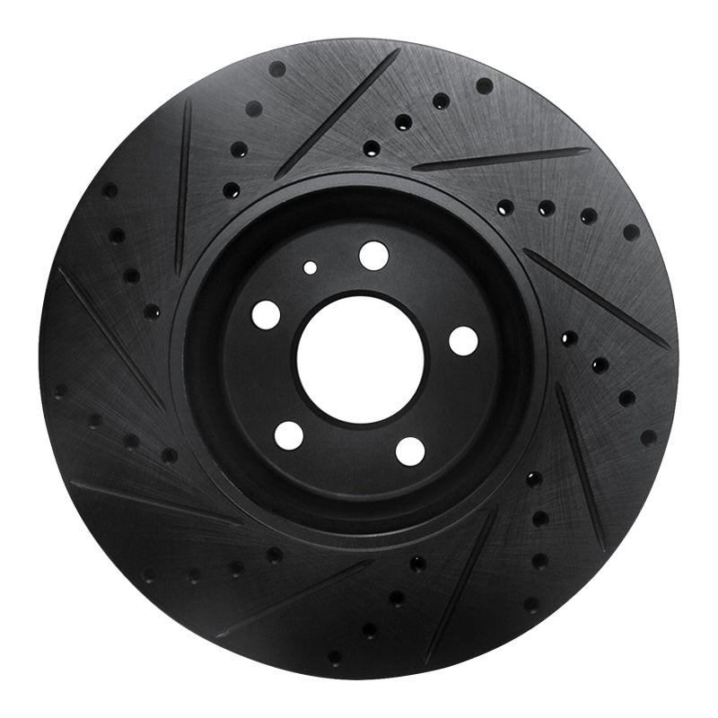 R1 Concepts R1 08-12 Audi Q5 (Mexico) Front Right Drilled & Slotted Black Brake Rotor