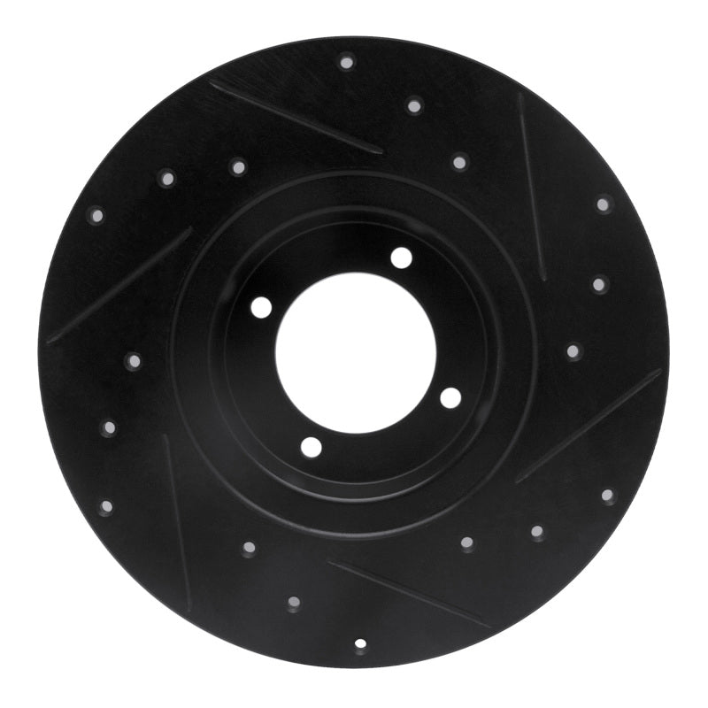 R1 Concepts R1 62-80 MG MGB Front Left Drilled & Slotted Black Brake Rotor