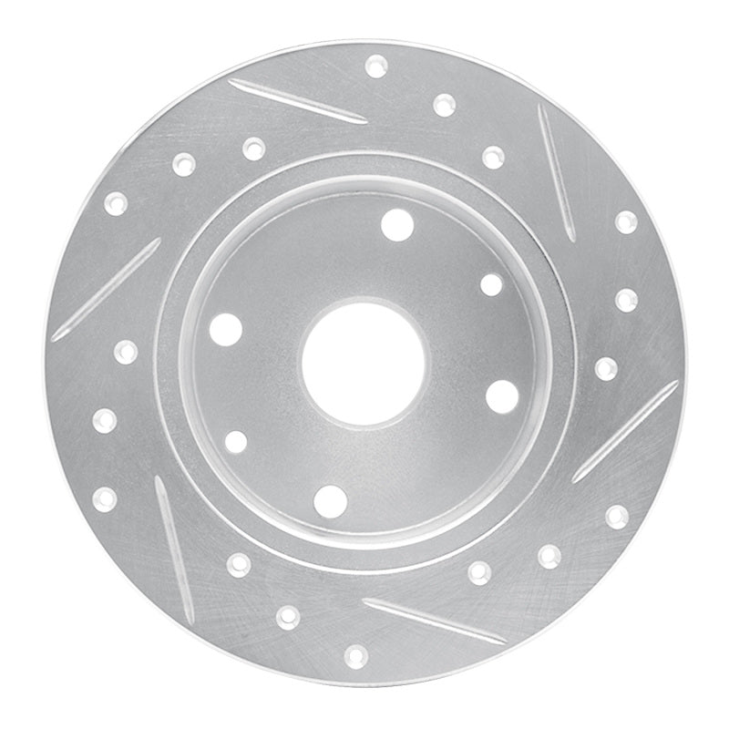 R1 Concepts R1 81-85 Mazda RX-7 Rear Left Drilled & Slotted Silver Brake Rotor