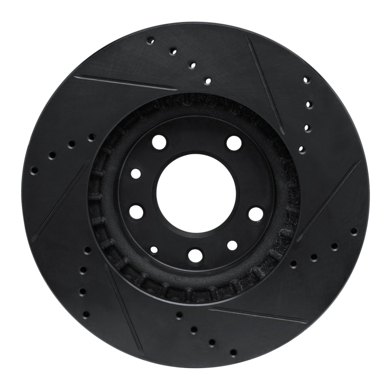 R1 Concepts R1 07-12 Mazda CX-7 Front Left Drilled & Slotted Black Brake Rotor