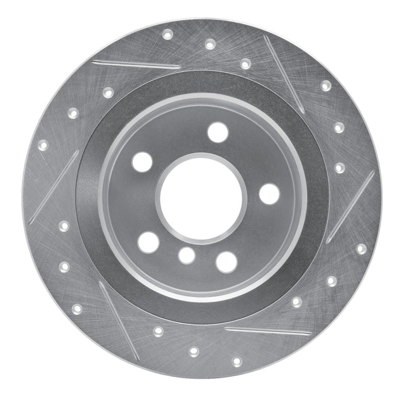 R1 Concepts R1 14-25 BMW i3 Rear Left Drilled & Slotted Silver Brake Rotor