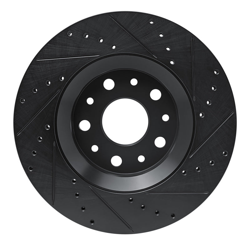 R1 Concepts R1 18-25 Jeep Gladiator Front Left Drilled & Slotted Black Brake Rotor