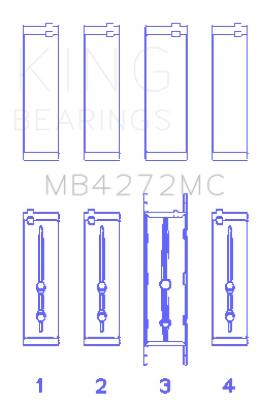 King Engine Bearings Holden Alloytec 175/190 (Size +0.25mm) Main Bearing Set