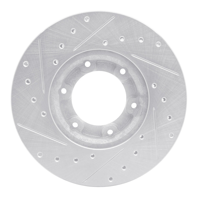 R1 Concepts R1 87-88 Toyota Pickup Front Right Drilled & Slotted Silver Brake Rotor