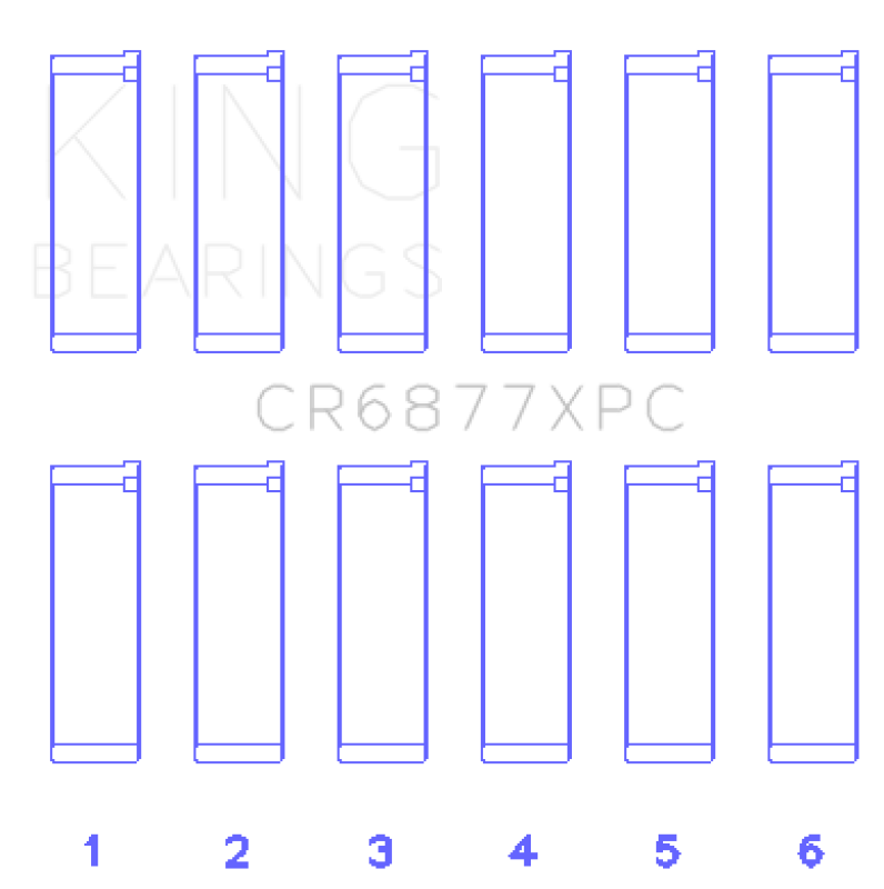 King Engine Bearings BMW S54B32 3.2L Coated Performance Rod Bearing Set of 6 (Size .025)
