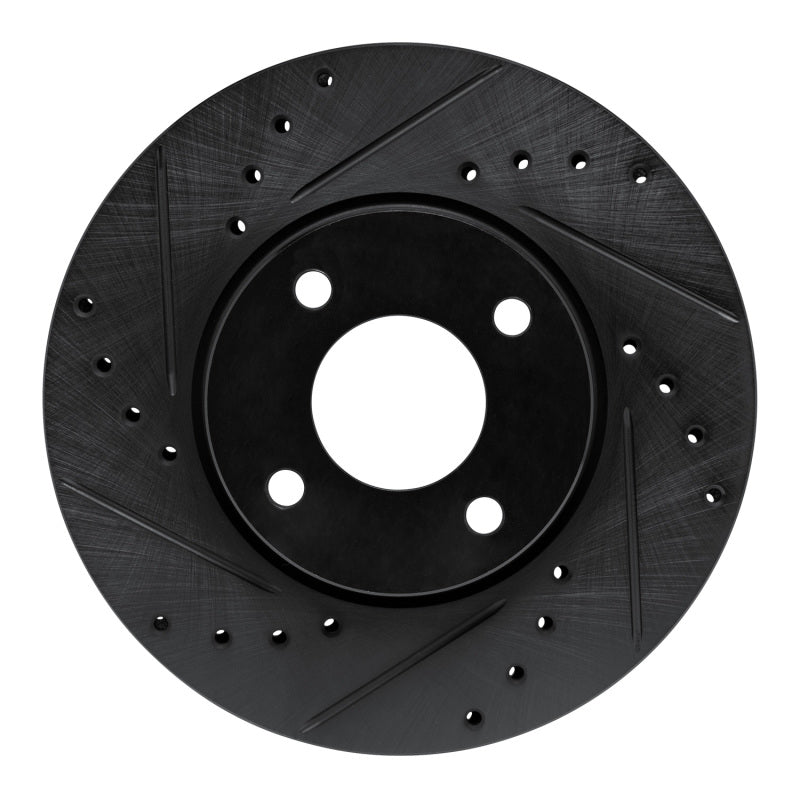 R1 Concepts R1 00-06 Peugeot 406 (Mexico) Front Left Drilled & Slotted Black Brake Rotor