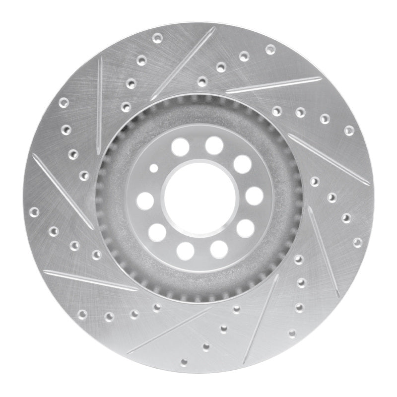 R1 Concepts R1 00-06 Audi TT Front Right Drilled & Slotted Silver Brake Rotor
