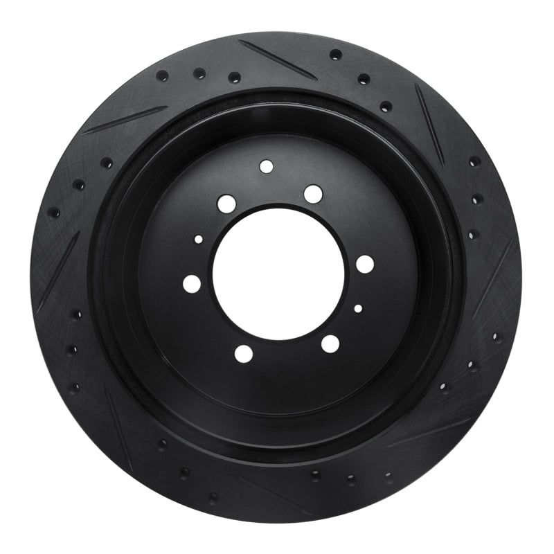 R1 Concepts R1 1993-1997 Lexus LX450 Rear Left Drilled & Slotted Black Brake Rotor