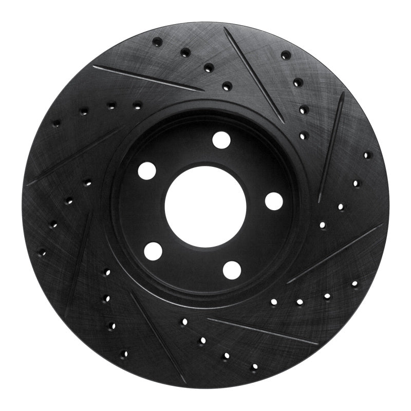 R1 Concepts R1 2010-2013 Ford Transit Connect Front Left Drilled & Slotted Black Brake Rotor