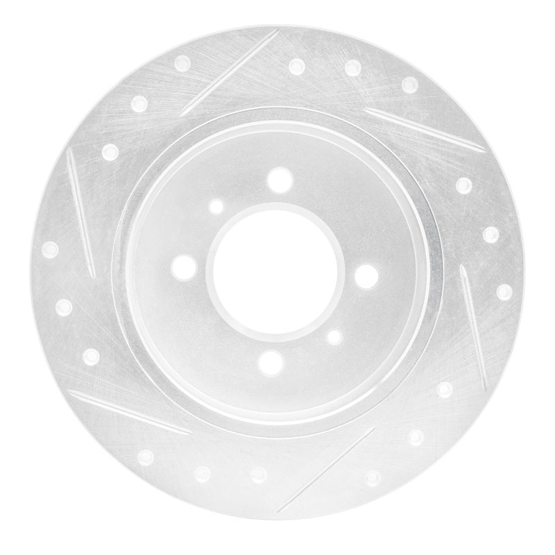 R1 Concepts R1 91-94 Nissan NX Rear Right Drilled & Slotted Silver Brake Rotor