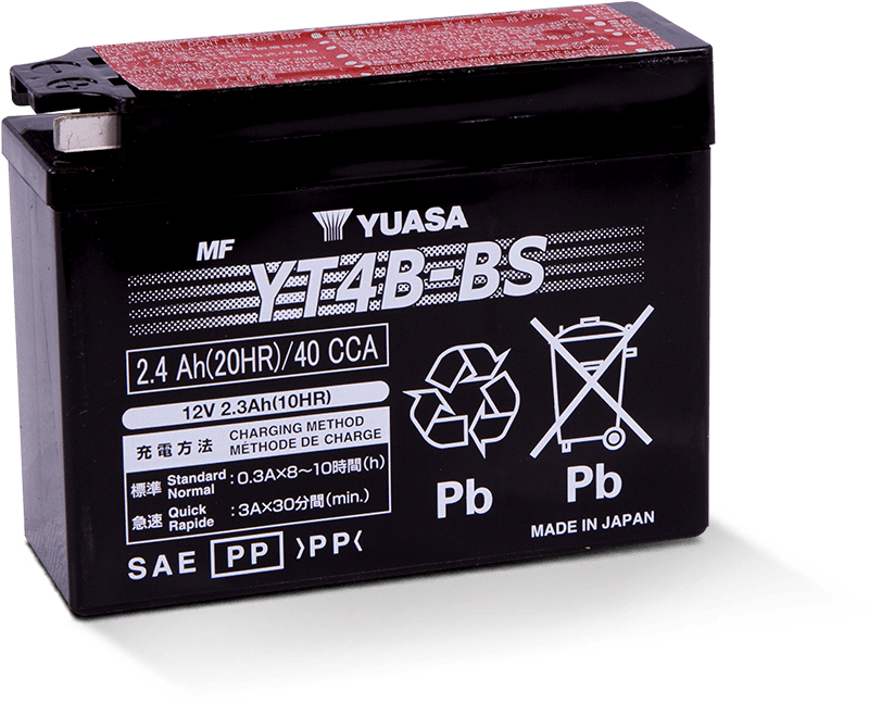 Yuasa Battery Yuasa YT4B-BS Maintenance Free AGM 12-Volt Battery w/Bottle