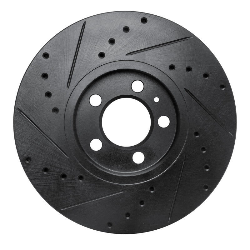 R1 Concepts R1 96-98 Volkswagen Jetta Sedan Front Right Drilled & Slotted Black Brake Rotor