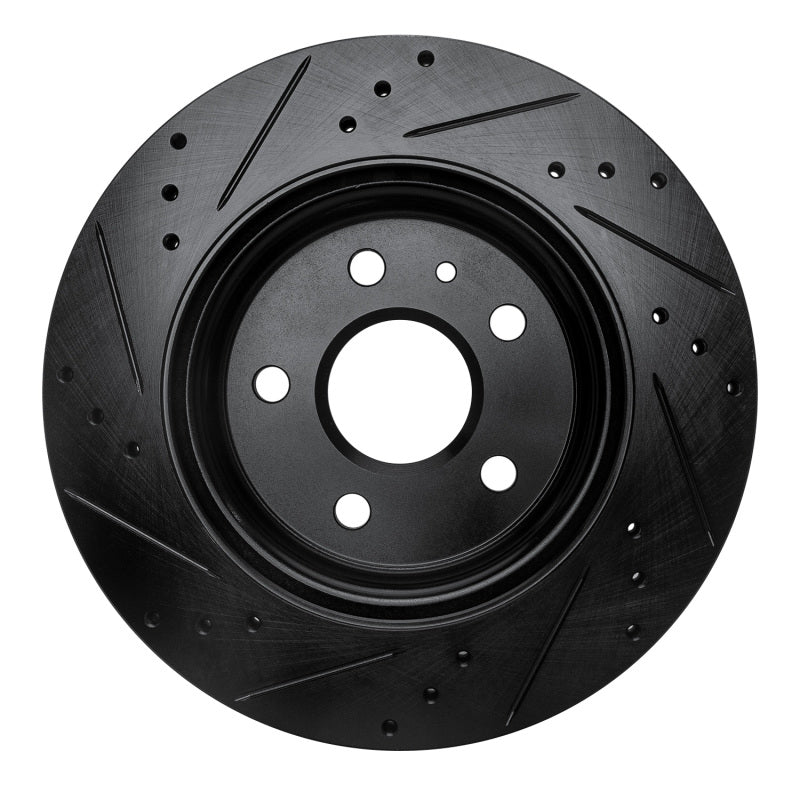 R1 Concepts R1 10-25 Buick Regal Rear Right Drilled & Slotted Black Brake Rotor