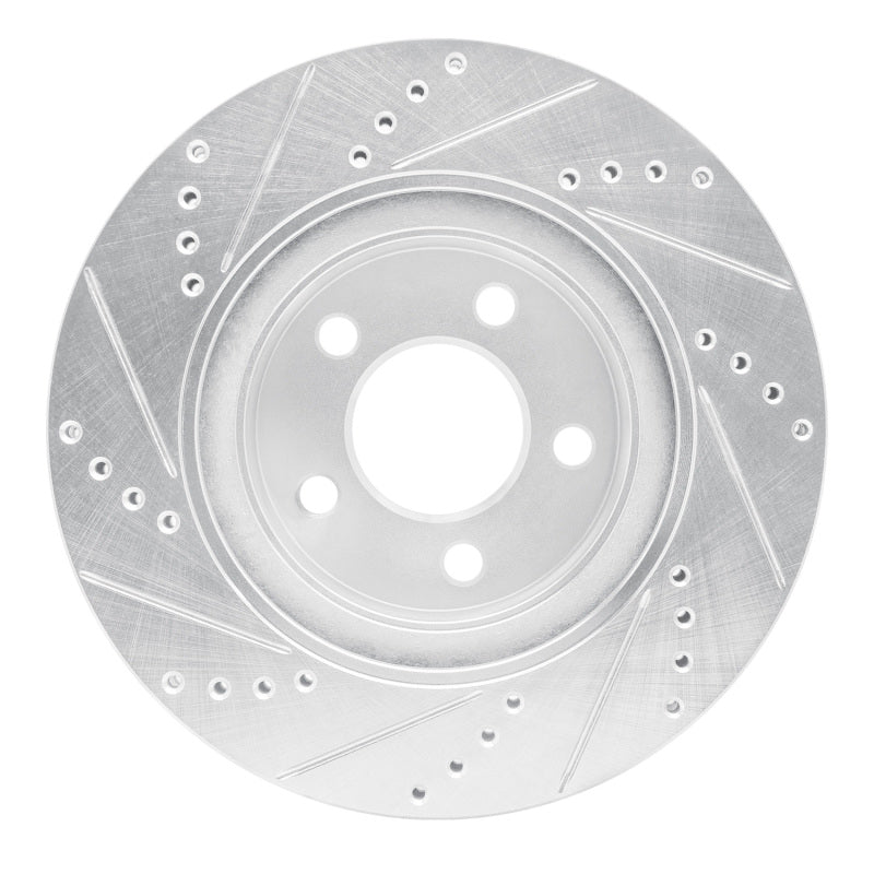 R1 Concepts R1 2001-2011 Ford Explorer Sport Front Right Drilled & Slotted Silver Brake Rotor