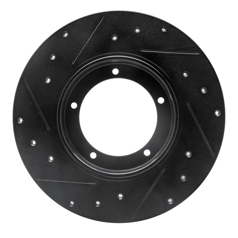 R1 Concepts R1 65-76 Porsche 911 Front Right Drilled & Slotted Black Brake Rotor