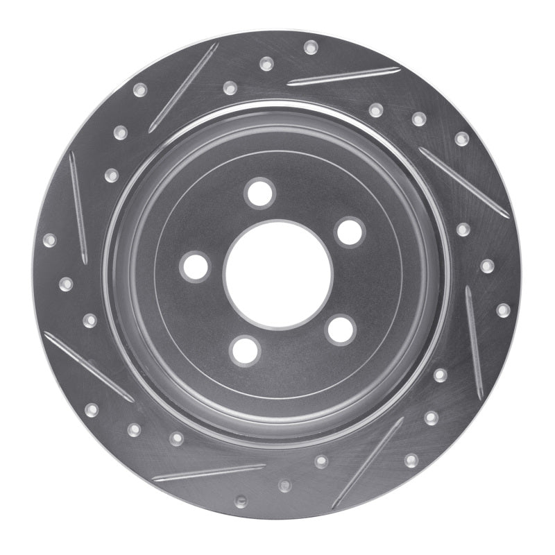 R1 Concepts R1 07-12 Dodge Nitro Rear Left Drilled & Slotted Silver Brake Rotor
