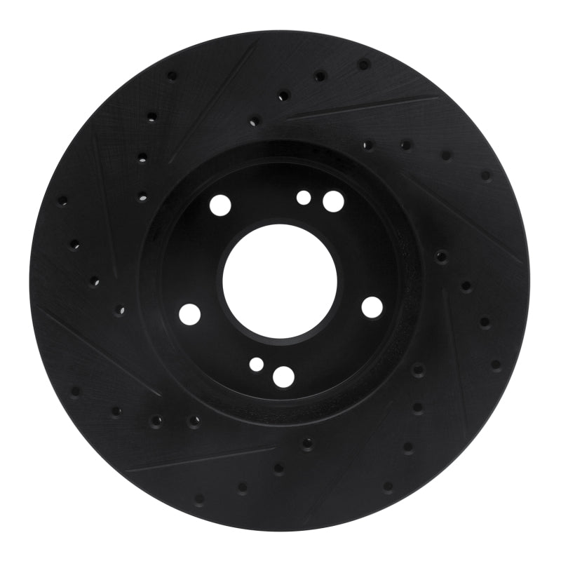 R1 Concepts R1 90-97 Infiniti Q45 Front Right Drilled & Slotted Black Brake Rotor