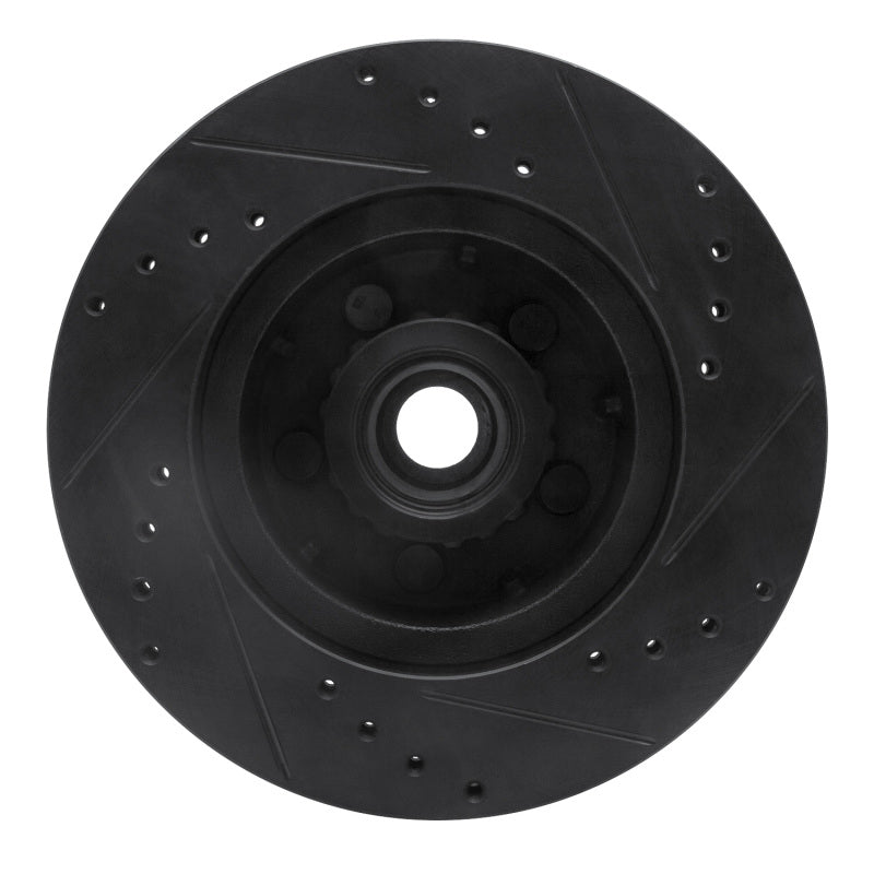 R1 Concepts R1 71-81 Chrysler Newport Front Left Drilled & Slotted Black Brake Rotor